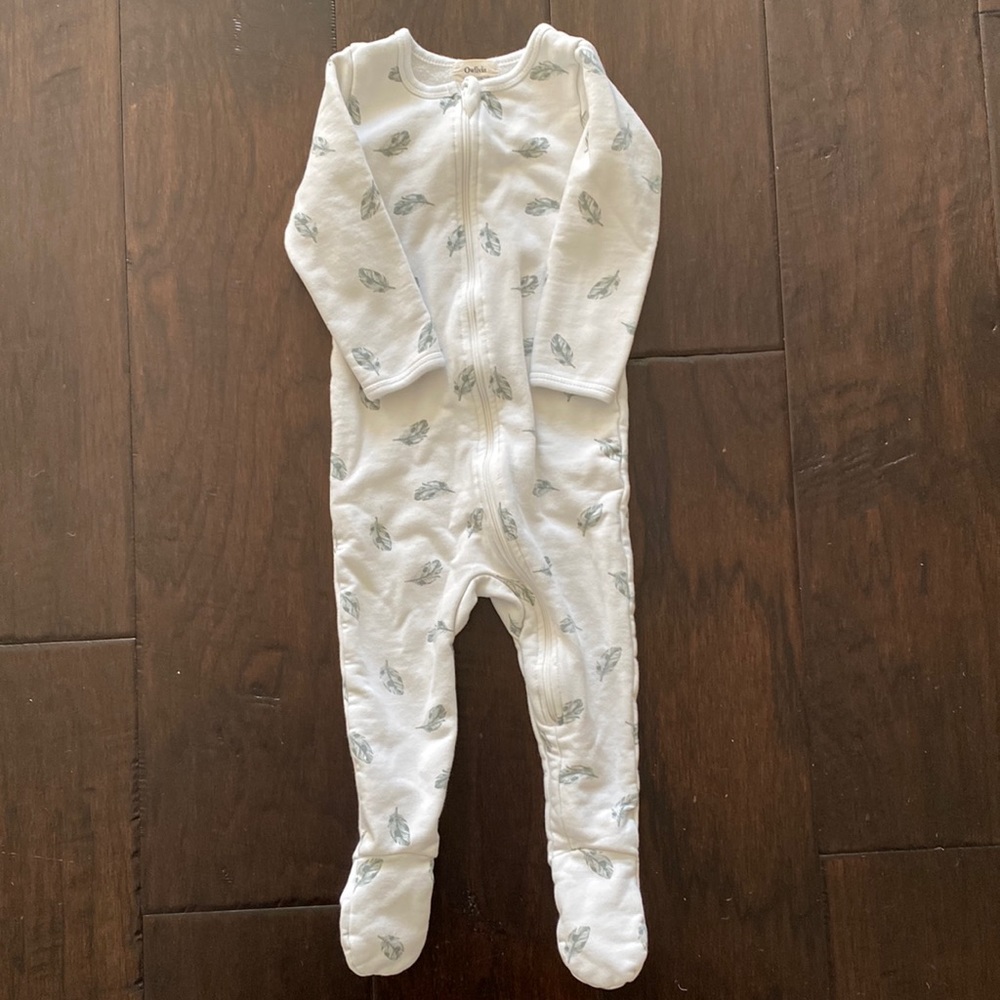 Owlivia 100% Organic Cotton Zip Footed Pajamas